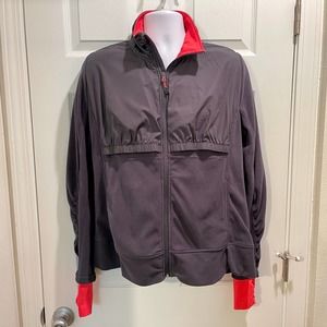 Mondetta Black Red Jacket Wmns XL Full Zip+2 Pockets Thumb Hole Sleeve 400 S1260